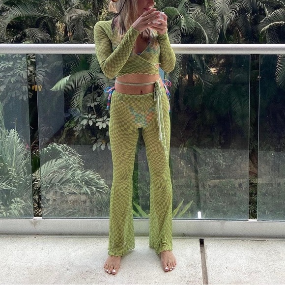 Garage Mesh Checkered Coverup Set - Picture 1 of 2